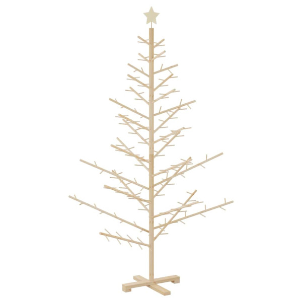 Árbol de Navidad de madera Natural 180 cm Madera maciza de pino M 2