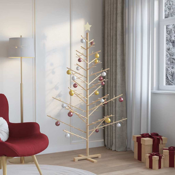 Árbol de Navidad de madera Natural 180 cm Madera maciza de pino M 4