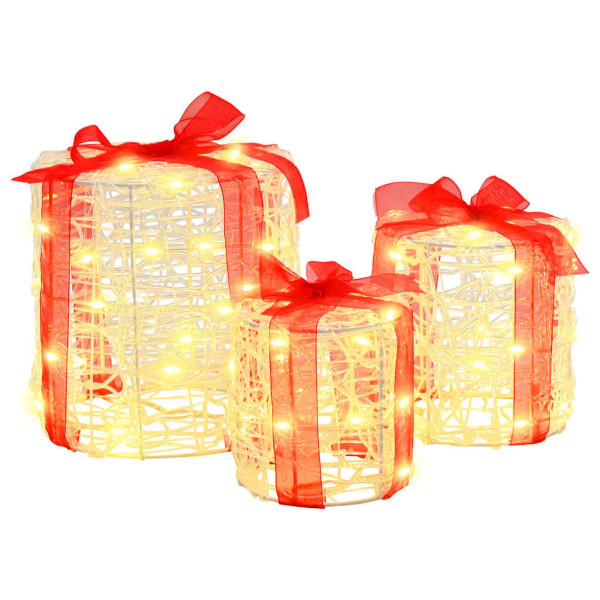 Decoración de Caja de Regalo 3 pcs cálido 20 x 20 x 21 cm D