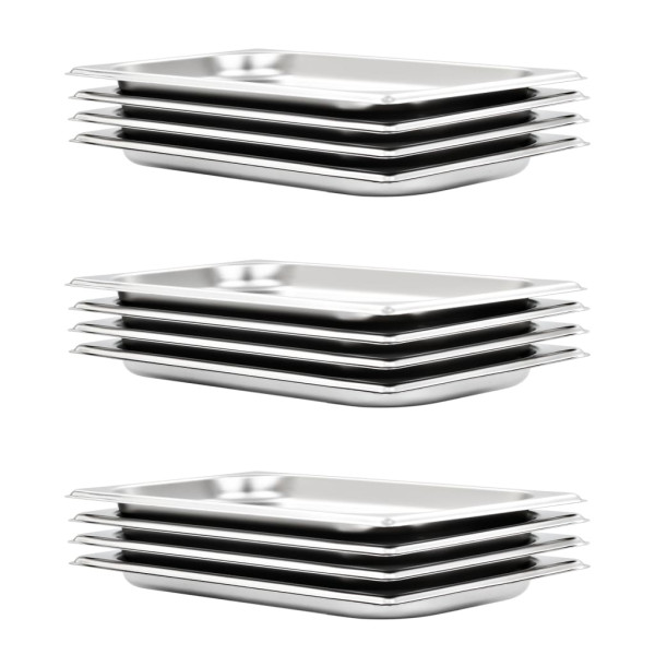 Bandejas Gastronorm 12 unidades GN 1/3 20 mm acero inoxidable D