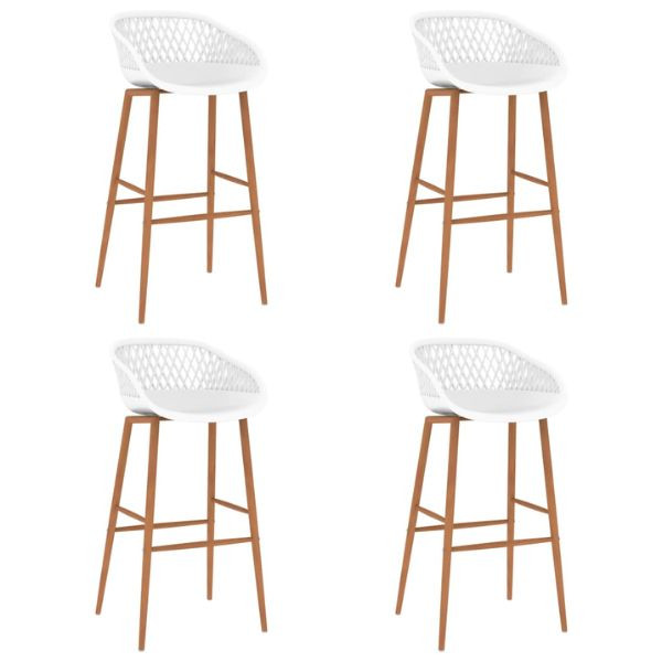 Mesa alta y taburetes de bar 5 piezas negro y blanco M 2