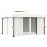 Gazebo com cortina 4x3 m alumínio branco nata 2