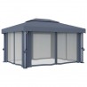 Gazebo com cortina 4x3 m alumínio antracite 4