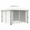 Gazebo com cortina 3x3 m alumínio branco nata 2