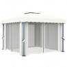 Gazebo com cortina 3x3 m alumínio branco nata 3