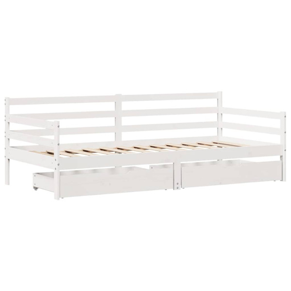 Sofá cama con cajones madera maciza de pino 80x200 cm M 3