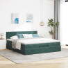 Estructura de cama otomana con colchón verde oscuro 200x200 cm 3