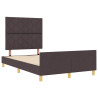 Estructura de cama con cabecera Marrón oscuro 120 x 190 cm tela 5