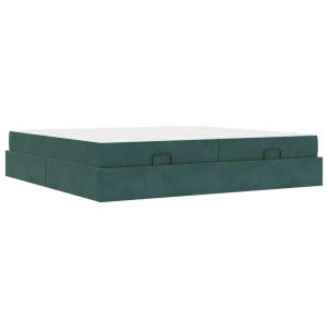 Estructura de cama Verde oscuro 200 x 200 cm Terciopelo H