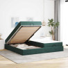 Estructura de cama Verde oscuro 200 x 200 cm Terciopelo 4