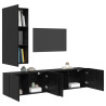 Conjunto de mueble para TV de pared 5 pcs Roble negro 1
