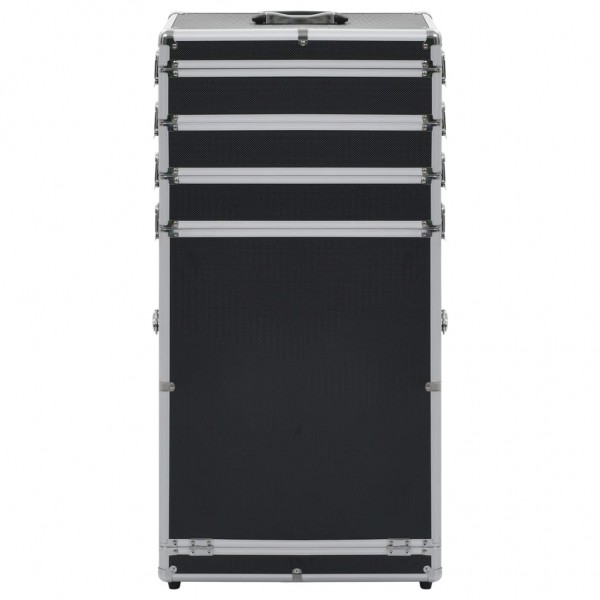 Maletín trolley de maquillaje de aluminio negro M 3