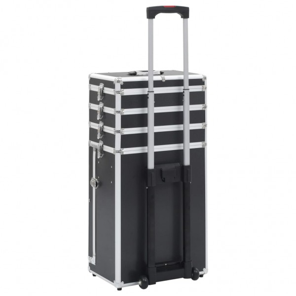 Maletín trolley de maquillaje de aluminio negro M 5