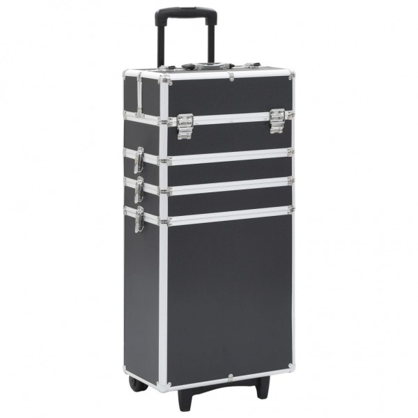 Maletín trolley de maquillaje de aluminio negro D