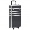 Maletín trolley de maquillaje de aluminio negro 1