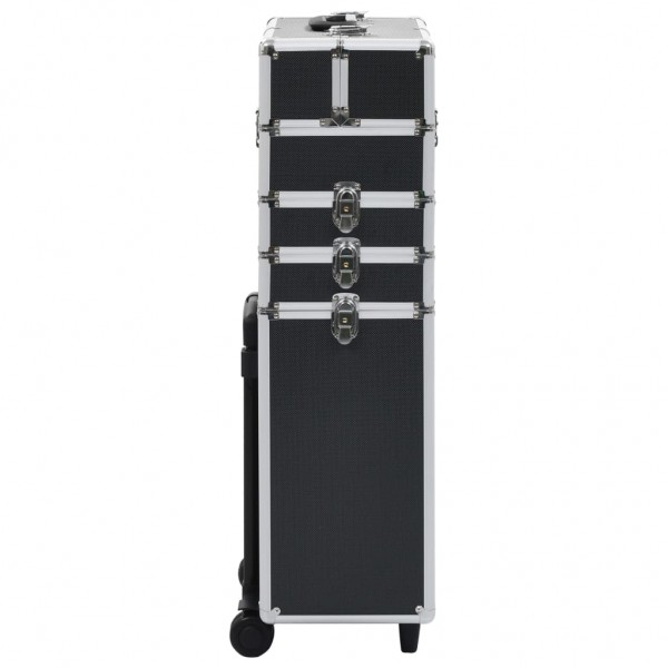Maletín trolley de maquillaje de aluminio negro M 4
