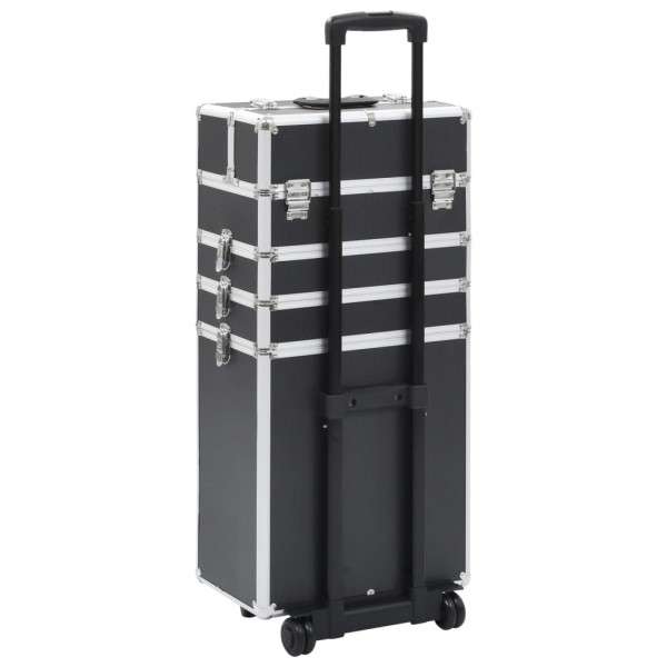 Maletín trolley de maquillaje de aluminio negro M 5
