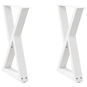 Patas para mesa de comedor (2 unidades). color blanco. 50 x 72-73.3 cm. acero H