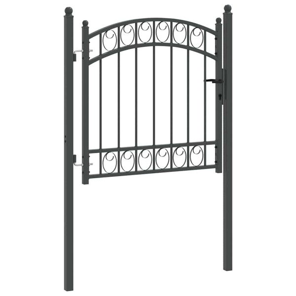 Puerta de cerca con cerradura Gris 100 x 100 cm M 5