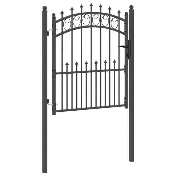 Puerta de cerca con picos Gris 125 x 100 cm M 5