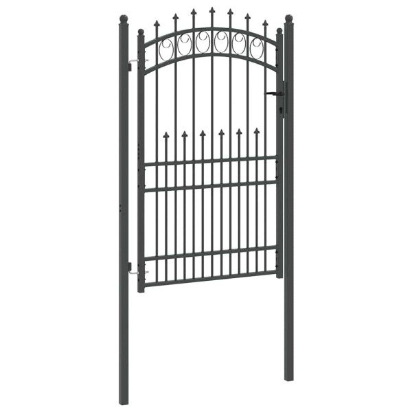 Puerta de cerca con picos Gris 200 x 100 cm M 5