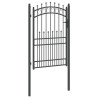 Puerta de cerca con picos Gris 200 x 100 cm 5