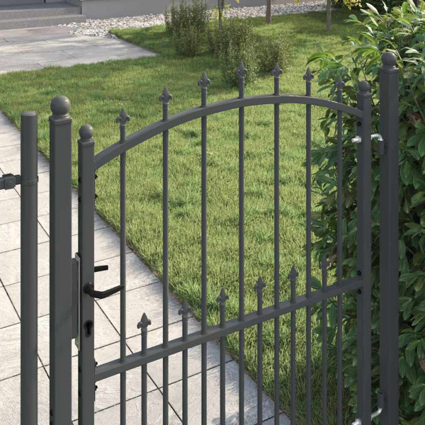 Puerta de cerca con picos con cerradura Gris 150 x 100 cm M 4