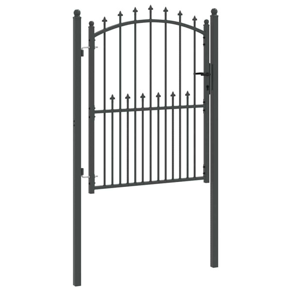 Puerta de cerca con picos con cerradura Gris 150 x 100 cm M 5