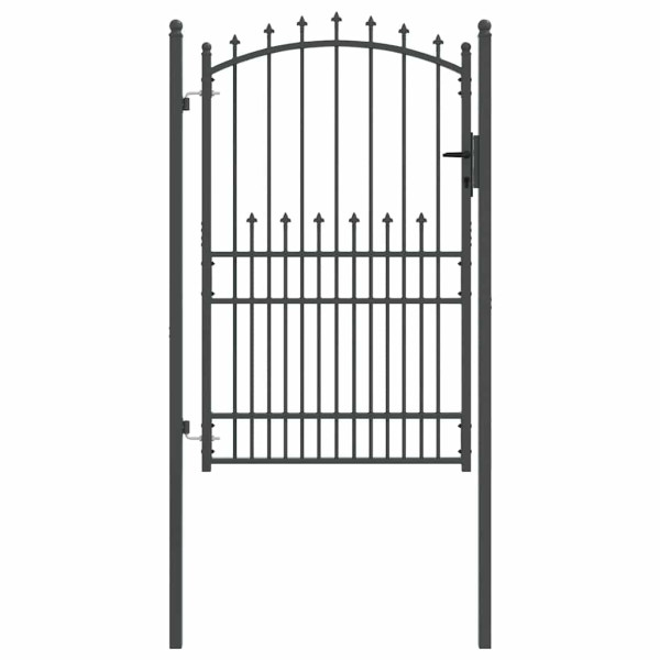 Puerta de cerca con picos con cerradura Gris 200 x 100 cm M 2