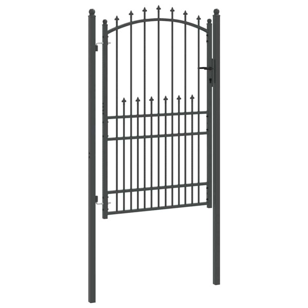 Puerta de cerca con picos con cerradura Gris 200 x 100 cm M 5