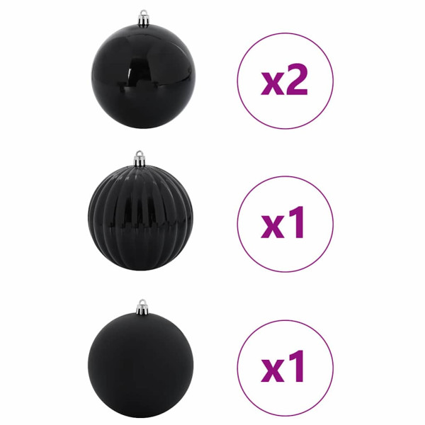 Juego de Esferas de Navidad 4 pcs Negro M 3