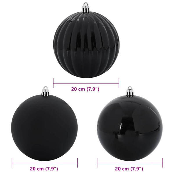 Juego de Esferas de Navidad 4 pcs Negro M 5