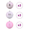 Juego de Esferas de Navidad 9 pcs Rosa 3