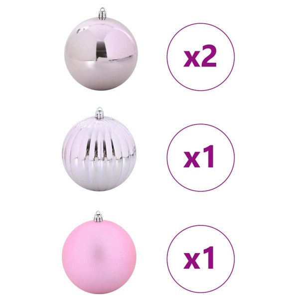 Juego de Esferas de Navidad 4 pcs Rosa M 3