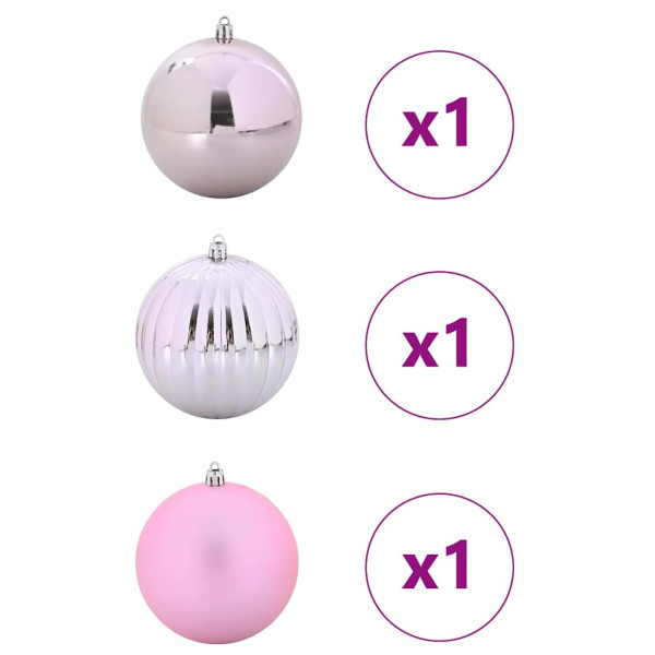 Juego de Esferas de Navidad 3 pcs Rosa M 3