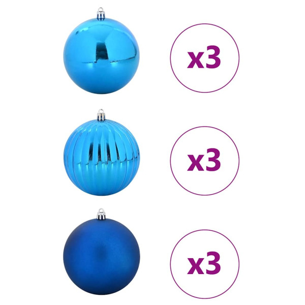 Juego de Esferas de Navidad 9 pcs Azul M 3