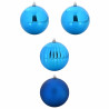 Juego de Esferas de Navidad 4 pcs Azul 2