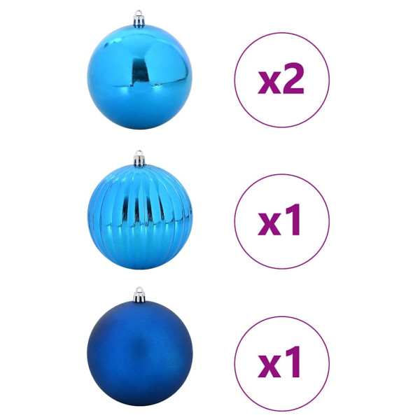 Juego de Esferas de Navidad 4 pcs Azul M 3