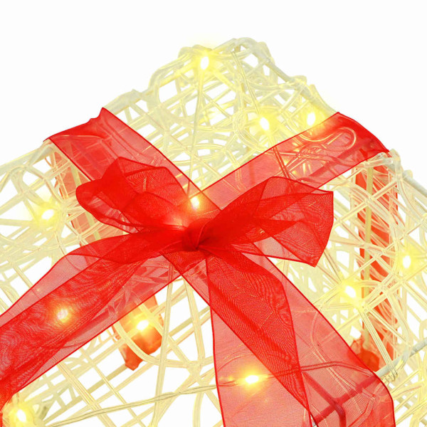 Caja de Regalo con 60 LED 3 pcs cálido 20 x 20 x 20 cm Acrílico M 3