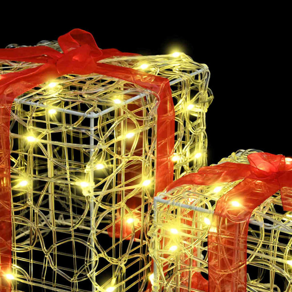 Caja de Regalo con 60 LED 3 pcs cálido 20 x 20 x 20 cm Acrílico M 5