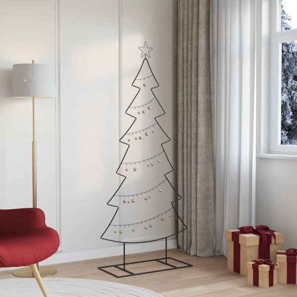 Árbol de Navidad de metal con soporte Negro 180 cm Acero D