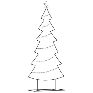 Árbol de Navidad de metal con soporte Negro 180 cm Acero H