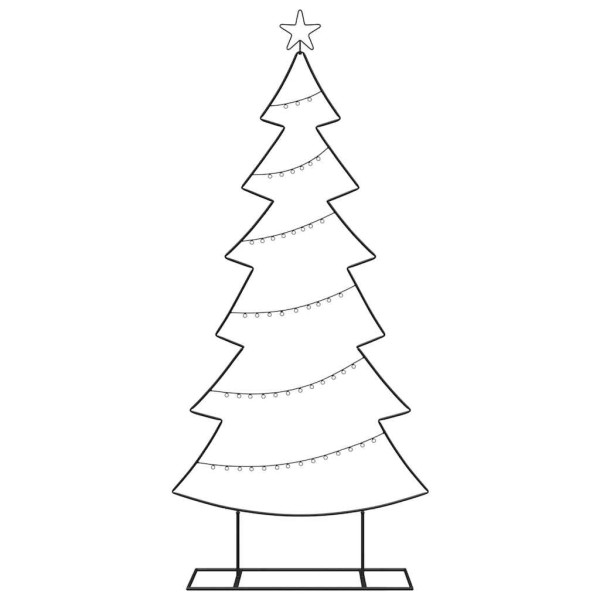 Árbol de Navidad de metal con soporte Negro 180 cm Acero M 5
