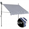 Toldo retrátil manual com LED 150 cm azul e branco 1