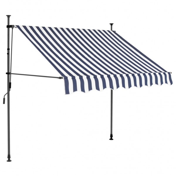 Toldo manual retráctil con LED azul y blanco 150 cm M 2