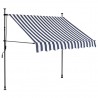 Toldo manual retráctil con LED azul y blanco 150 cm 2