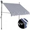 Toldo manual retráctil con LED azul y blanco 200 cm 1