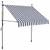 Toldo manual retráctil con LED azul y blanco 200 cm 2