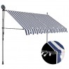 Toldo manual retráctil con LED azul y blanco 250 cm 1