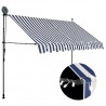 Toldo retrátil manual com LED 300 cm azul e branco 1